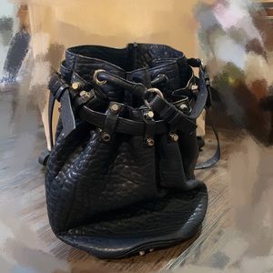 Alexander wang Navy leather Diego bucket bag